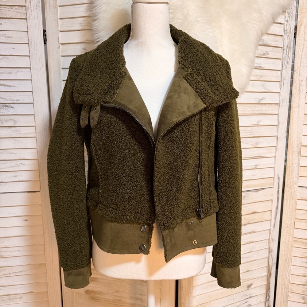 Stylish Olive Teddy Jacket